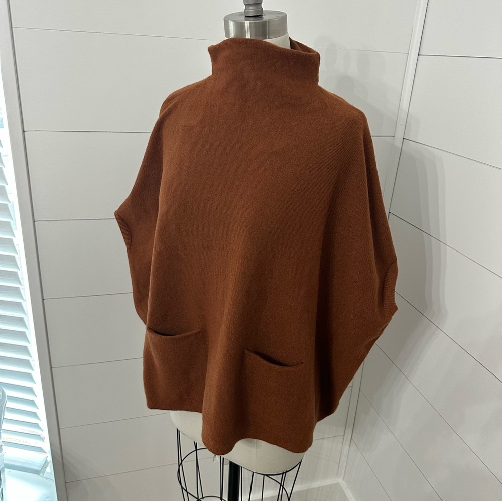 Anthropologie | Moth Poncho Sweater Tee | Oversized XS